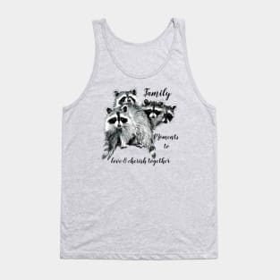 Fun Watercolor Raccoon Family Love Quote Tank Top